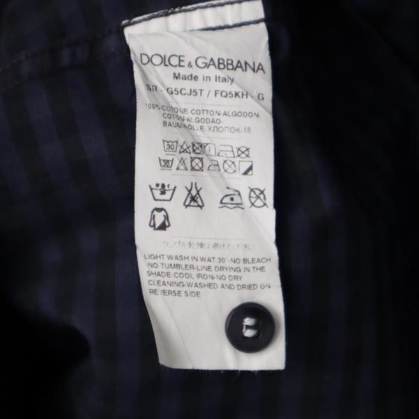 DOLCE&GABBANA ドルチェアンドガッバーナ チェック柄 長袖 シャツ 40 15 1/4 ネイビー×ブラック メンズ