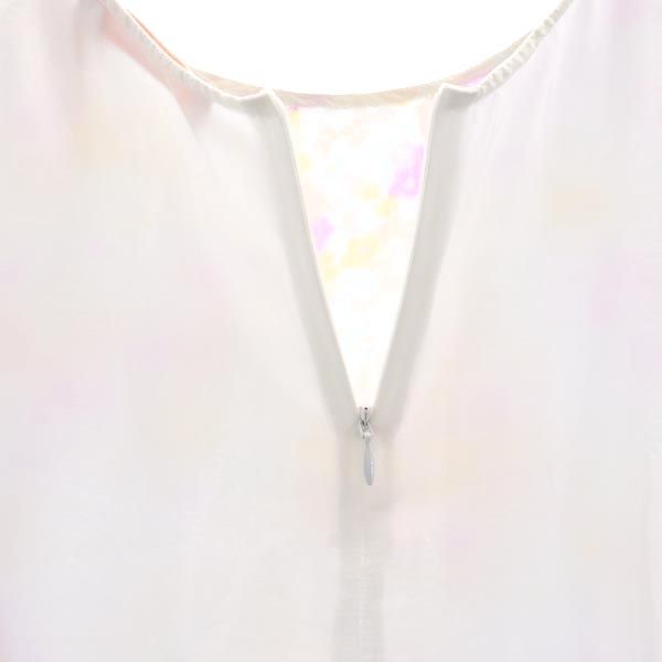 SEE BY CHLOE シーバイクロエ シルク100% 総柄 長袖 シースルー カットソー 36 ホワイト系 レディース