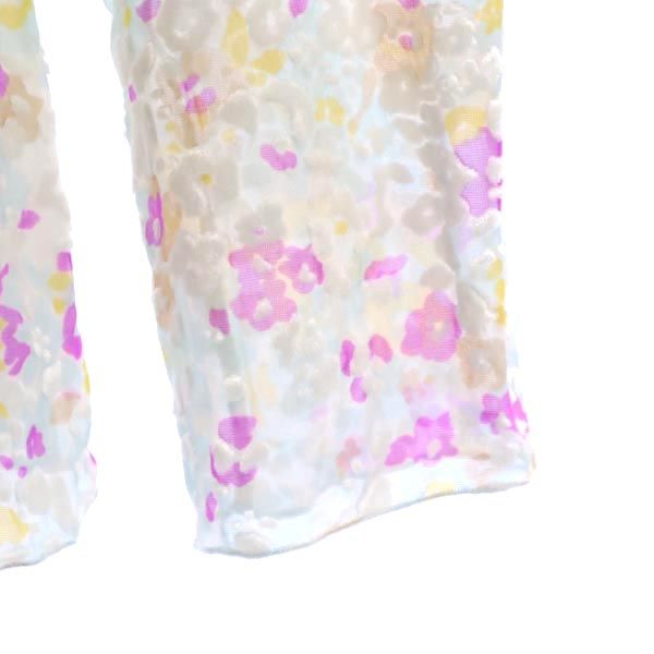 SEE BY CHLOE シーバイクロエ シルク100% 総柄 長袖 シースルー カットソー 36 ホワイト系 レディース