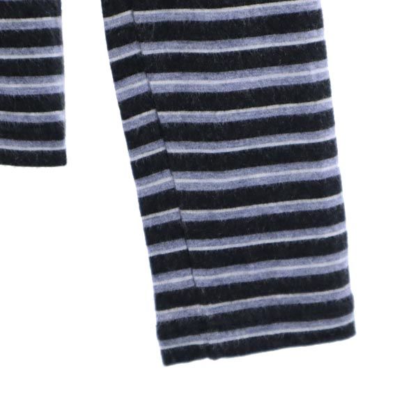 ARMANI COLLEZIONI アルマーニコレッツォーニ イタリア製 ボーダー 長袖 ハーフジップ カットソー 38 ブラック系 レディース