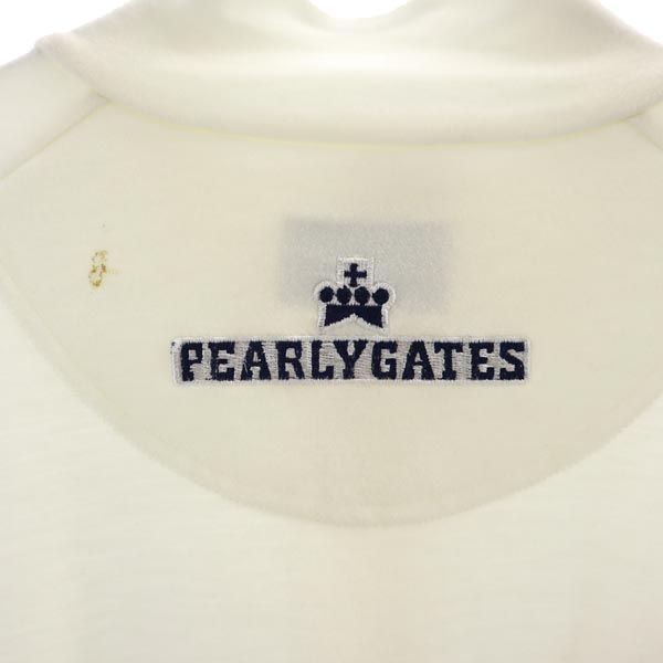 PEARLY GATES パーリーゲイツ 日本製 ロゴ刺繍 ゴルフ 長袖 ハーフジップ トレーナー 6 ホワイト系 メンズ