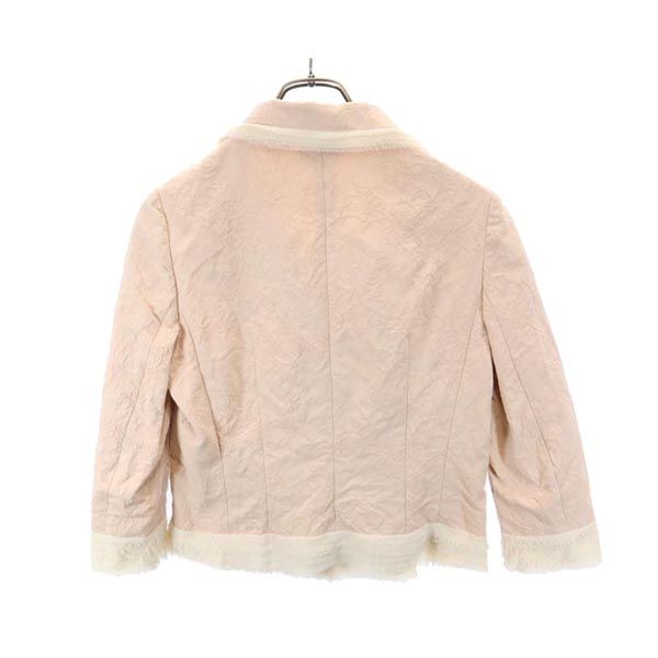 LANVIN en Bleu ランバンオンブルー 花柄 デザイン テーラードジャケット 38 ベージュ系 レディース