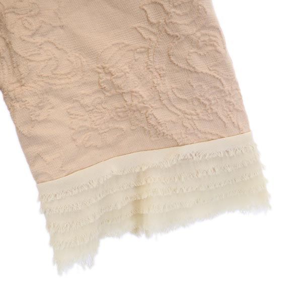 LANVIN en Bleu ランバンオンブルー 花柄 デザイン テーラードジャケット 38 ベージュ系 レディース