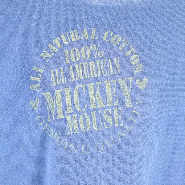 OLD オールド 90s ミッキーマウスプリント 半袖 Tシャツ ONE ブルー系 メンズ