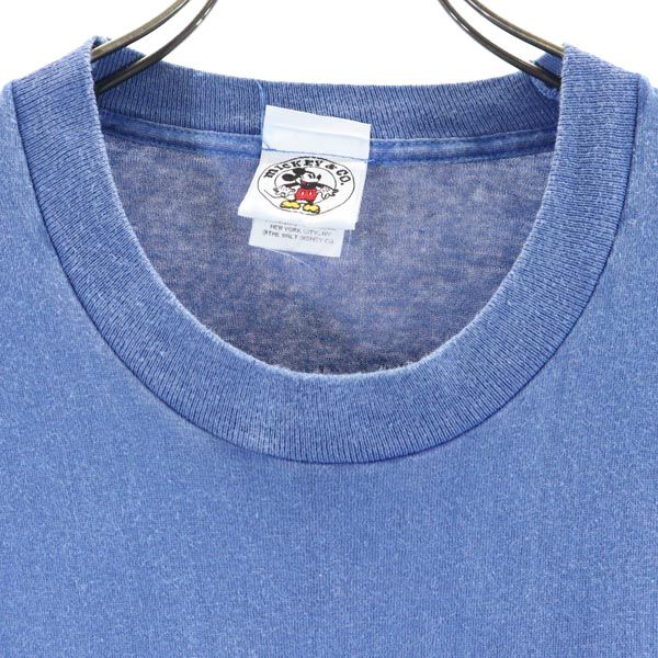 OLD オールド 90s ミッキーマウスプリント 半袖 Tシャツ ONE ブルー系 メンズ