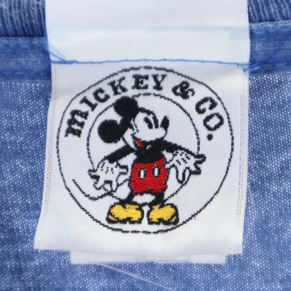 OLD オールド 90s ミッキーマウスプリント 半袖 Tシャツ ONE ブルー系 メンズ