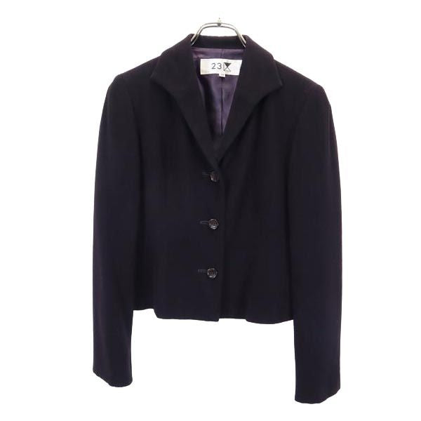23ku 23区 ウールブレンド テーラードジャケット 38 黒 レディース