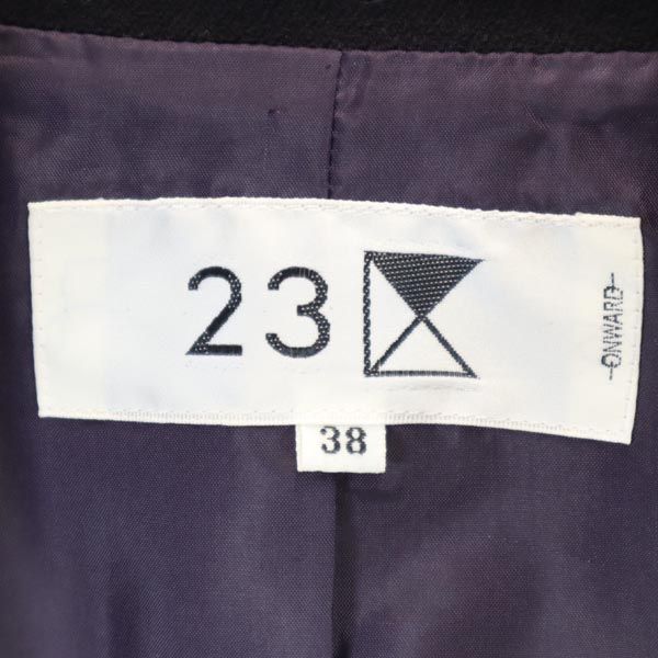 23ku 23区 ウールブレンド テーラードジャケット 38 黒 レディース