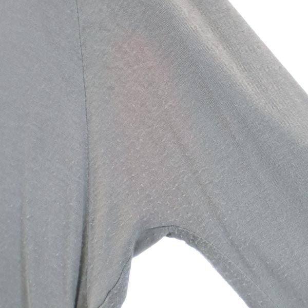 Christian Dior クリスチャンディオール フランス製 シルクブレンド 長袖 Vネック カットソー 38 グレー系 レディース