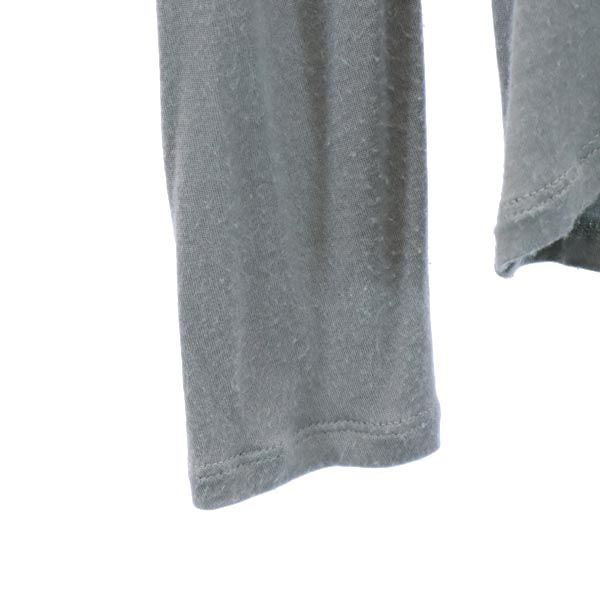 Christian Dior クリスチャンディオール フランス製 シルクブレンド 長袖 Vネック カットソー 38 グレー系 レディース