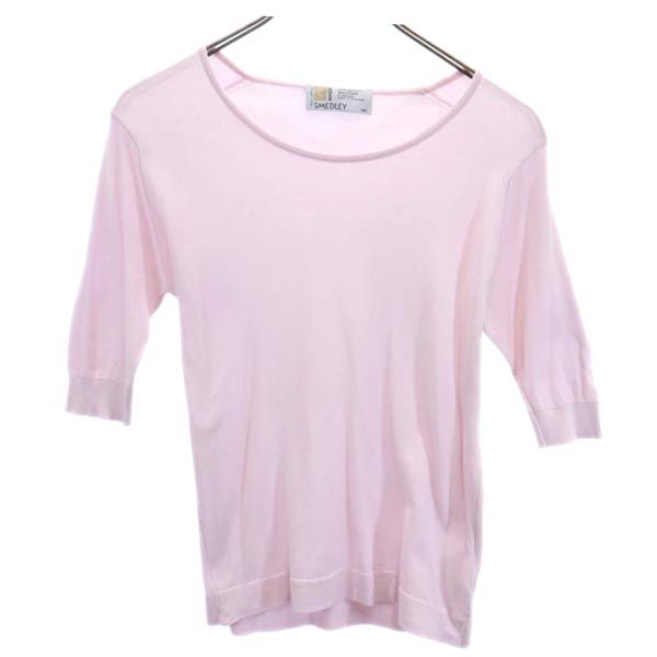 JOHN SMEDLEY ジョンスメドレー 英国製 半袖 カットソー ピンク系 レディース