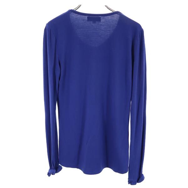 BURBERRY BLUE LABEL バーバリーブルーレーベル 三陽商会 ロゴプリント 長袖 Tシャツ 38 ネイビー ロンT レディース