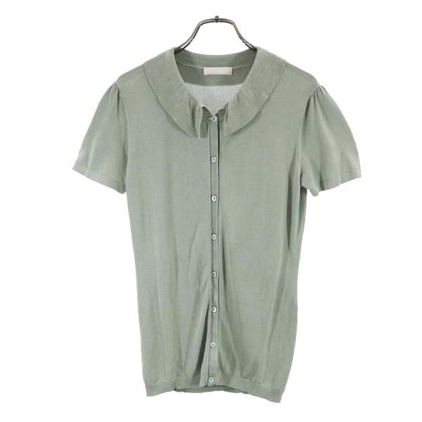 ANTEPRIMA アンテプリマ シルクブレンド 半袖 ニット カーディガン 38 オリーブ レディース