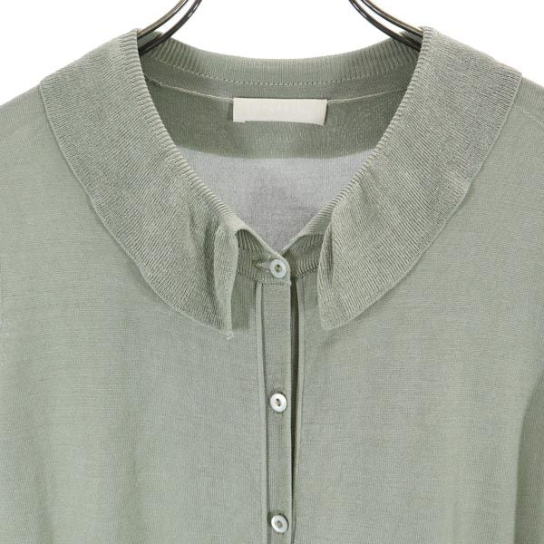 ANTEPRIMA アンテプリマ シルクブレンド 半袖 ニット カーディガン 38 オリーブ レディース