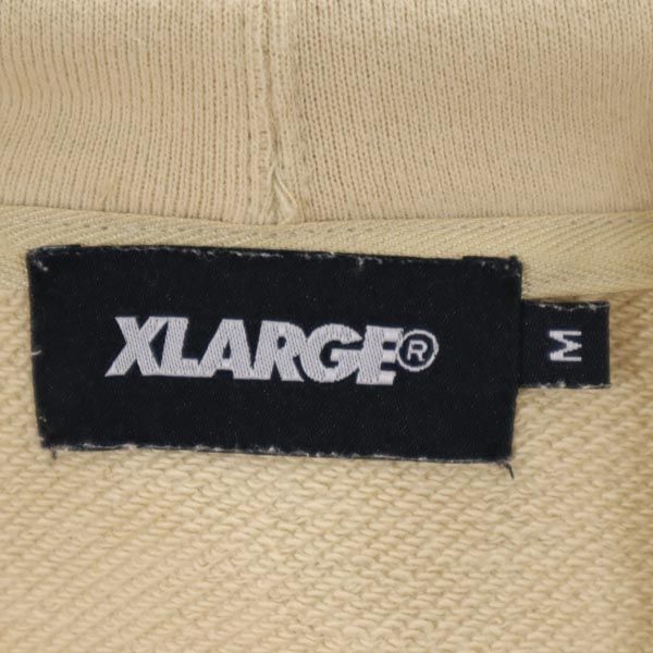 XLARGE エクストララージ ロゴ刺繍 長袖 スウェットパーカー M ベージュ プルオーバー トレーナー メンズ