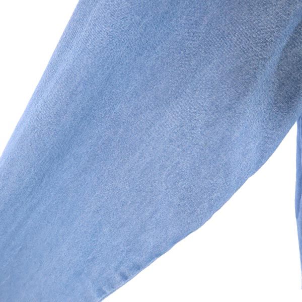 JERZEES ジャージーズ ロゴ刺繍 長袖 デニム ボタンダウンシャツ S メンズ