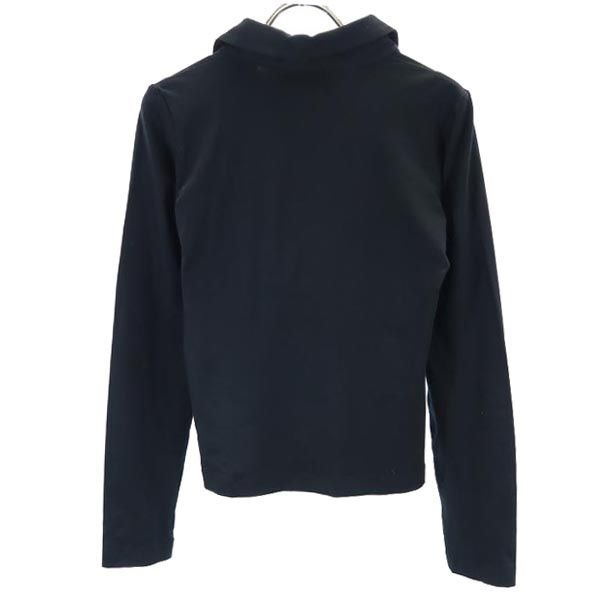 ARMANI アルマーニ イタリア製 長袖 Tシャツ 40 ブラック ロンT スキッパーカラー レディース