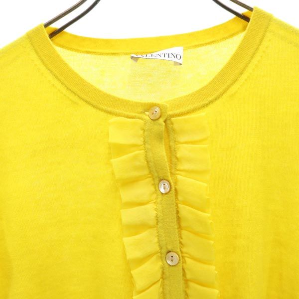RED VALENTINO レッドヴァレンティノ カシミヤブレンド 長袖 ニット カーディガン S イエロー ショート丈 レディース