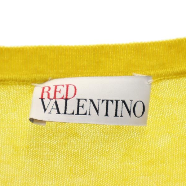 RED VALENTINO レッドヴァレンティノ カシミヤブレンド 長袖 ニット カーディガン S イエロー ショート丈 レディース