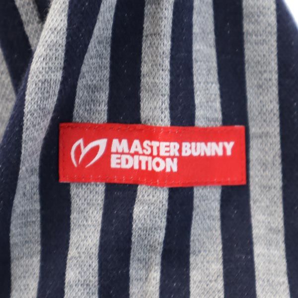 MASTER BUNNY EDITION マスターバニーエディション 日本製 ストライプ柄 長袖 ボタンダウンシャツ 0 ネイビー×グレー レディース