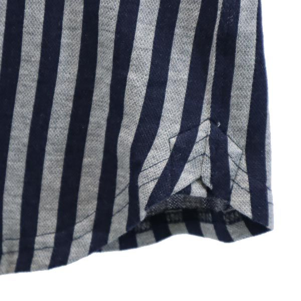 MASTER BUNNY EDITION マスターバニーエディション 日本製 ストライプ柄 長袖 ボタンダウンシャツ 0 ネイビー×グレー レディース