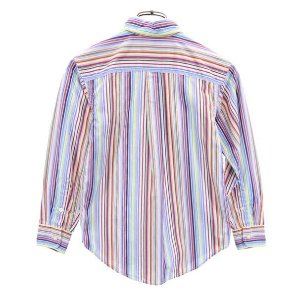 RALPH LAUREN ラルフローレン ストライプ 長袖 ボタンダウンシャツ S(8) ロゴ刺_ キッズ