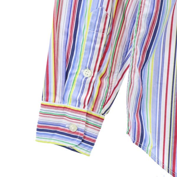 RALPH LAUREN ラルフローレン ストライプ 長袖 ボタンダウンシャツ S(8) ロゴ刺_ キッズ