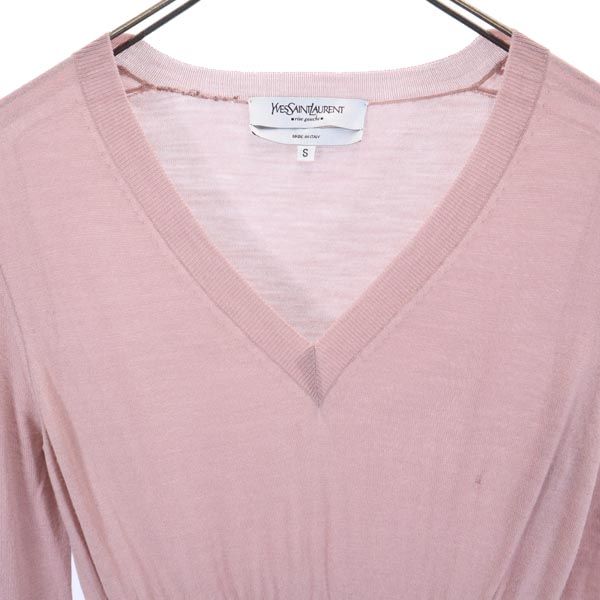 イヴサンローラン ウールブレンド 長袖 ニット S ピンク系 YVES SAINT LAURENT セーター カットソー レディース
