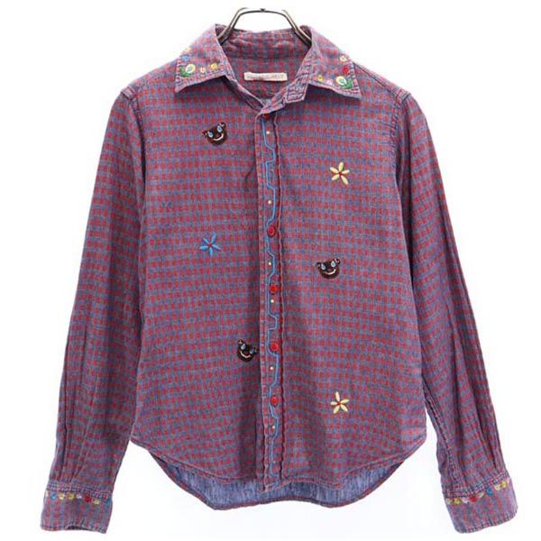 HYSTERIC GLAMOUR ヒステリックグラマー 総柄 長袖 シャツ FREE 赤系 レディース