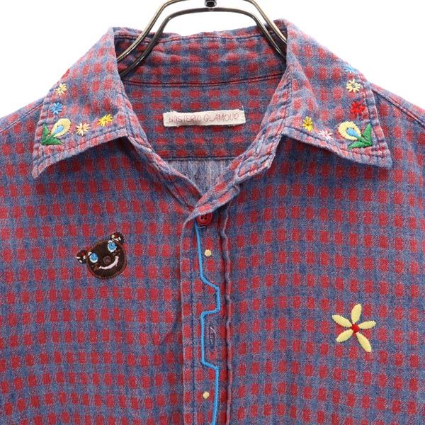 HYSTERIC GLAMOUR ヒステリックグラマー 総柄 長袖 シャツ FREE 赤系 レディース