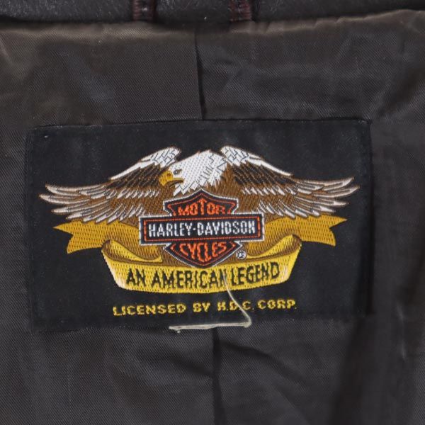 HARLEY DAVIDSON ハーレーダビッドソン 牛革 レザージャケット 焦茶系 本皮 メンズ