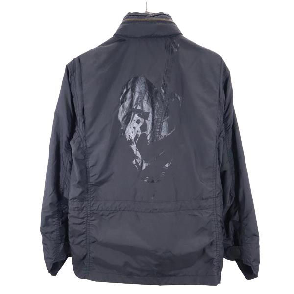 HYSTERIC ヒステリック バック プリント ナイロンジャケット FREE 黒系 リップストップ地 裏メッシュ メンズ