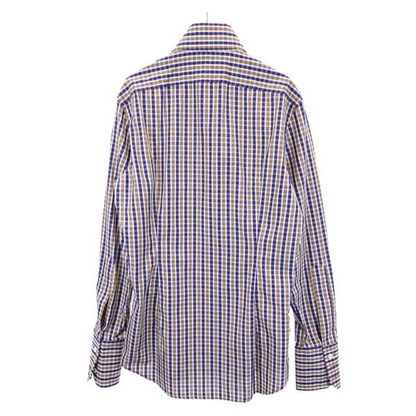 DSQUARED2 ディースクエアード イタリア製 チェック 長袖 シャツ 44 紫×茶 メンズ