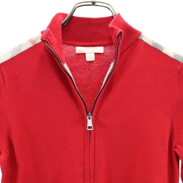 BURBERRY バーバリー 三陽商会 長袖 ニット ジップジャケット 10Y 140 レッド系 キッズ