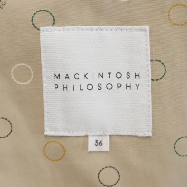 MACKINTOSH PHILOSOPHY マッキントッシュフィロソフィー コットン コート 36 水色 フード レディース
