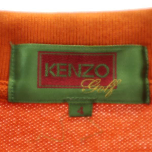 KENZO ケンゾー 日本製 ゴルフ 長袖 ポロシャツ 4 オレンジ系 メンズ