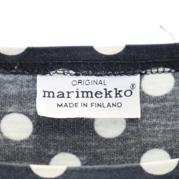 marimekko マリメッコ ドット柄 7分袖 ワンピース M グレー系 レディース