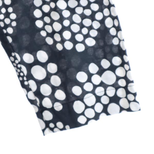 marimekko マリメッコ 総柄 長袖 ワンピース 36 ブラック系 バックボタン レディース