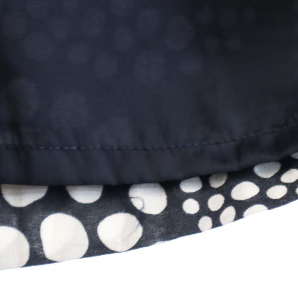 marimekko マリメッコ 総柄 長袖 ワンピース 36 ブラック系 バックボタン レディース