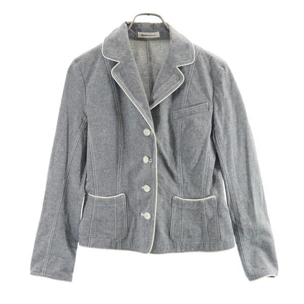 Rene ルネ 日本製 コットン テーラードジャケット 36 黒系 レディース