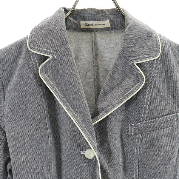 Rene ルネ 日本製 コットン テーラードジャケット 36 黒系 レディース