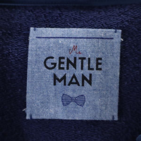 GENTLEMAN ジェントルマン 日本製 花柄 長袖 ジップパーカー M 紺×黄×ピンク メンズ