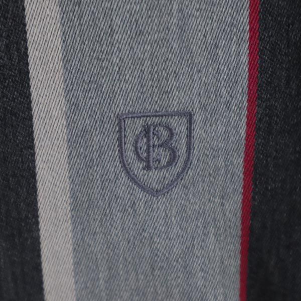 BLUE LABEL CRESTBRIDGE ブルーレーベルクレストブリッジ 三陽商会 ウールブレンド ストライプ柄 7分袖 カットソー 38 グレー系 レディース