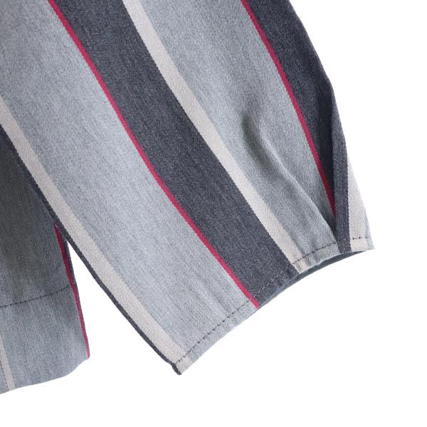 BLUE LABEL CRESTBRIDGE ブルーレーベルクレストブリッジ 三陽商会 ウールブレンド ストライプ柄 7分袖 カットソー 38 グレー系 レディース