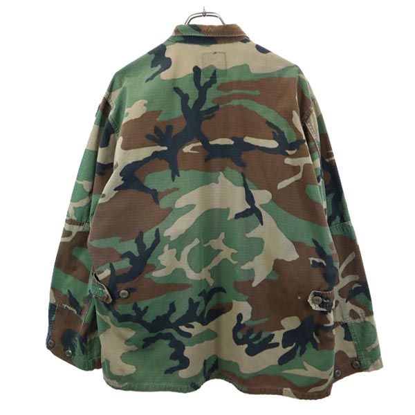 US ARMY アメリカ軍 80s ウッドランド カモフラージュ柄 ミリタリージャケット L カーキ系 DLA メンズ