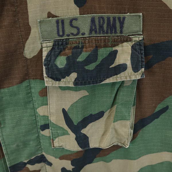 US ARMY アメリカ軍 80s ウッドランド カモフラージュ柄 ミリタリージャケット L カーキ系 DLA メンズ