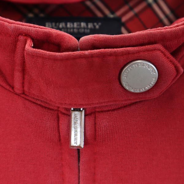 BURBERRY バーバリー 日本製 三陽商会 ベロア調 スウェット ジップジャケット 160A 赤 キッズ