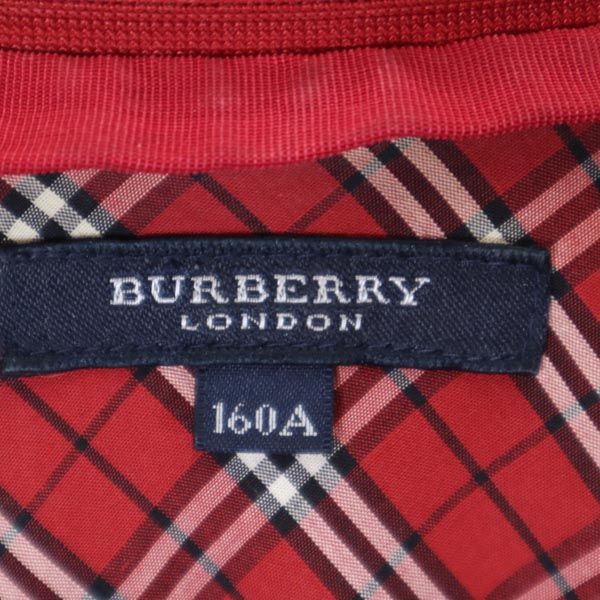 BURBERRY バーバリー 日本製 三陽商会 ベロア調 スウェット ジップジャケット 160A 赤 キッズ