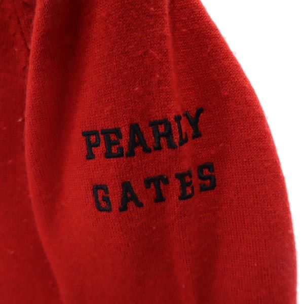 PEARLY GATES パーリーゲイツ ウール ゴルフ 長袖 ニット ジップパーカー 1 赤 ジャケット レディース