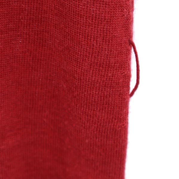 PRADA プラダ イタリア製 ウールシルクブレンド 半袖 デザイン ニット 38 レッド系 リボン レディース